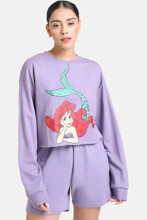 Kazo Women Purple Princess Ariel Printed Sweatshirt
