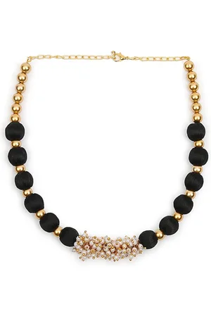 Akshara Clothing Gold-Colored & Black Beaded Handcrafted Choker Necklace