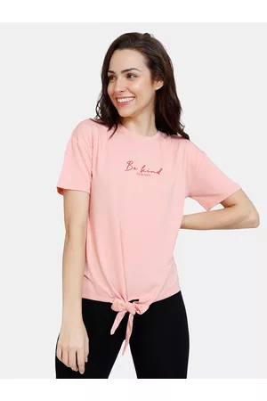 Zivame Pink Typography Print Top