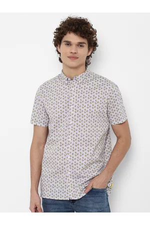 Forever 21 Men Grey Printed Pure Cotton Casual Shirt
