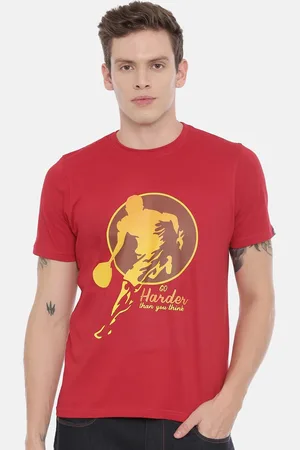 Bushirt Men Red Printed Round Neck T-shirt