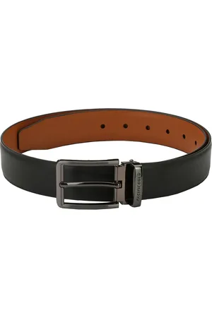 Pacific Men Black & Brown Solid Reversible Belt