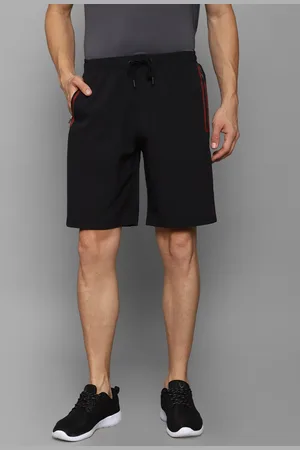 Louis Philippe Men Black Slim Fit Sports Shorts