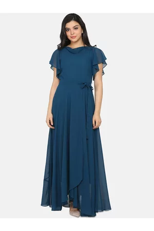 Eavan Women Blue Solid Maxi Dress