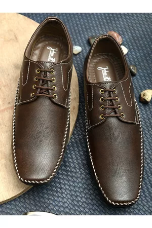 John Karsun Men Brown Solid Formal Derbys