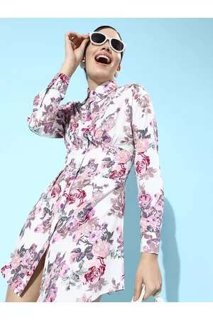 KASSUALLY Women Peaceful White Floral Dress