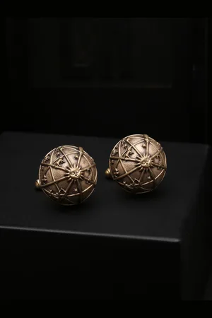 COSA NOSTRAA Copper-Toned Geometric Cufflinks