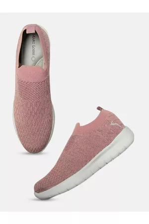 Marc Loire Women Peach-Coloured Printed Slip-On Sneakers