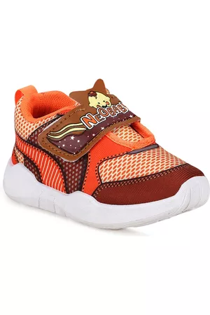NEOBABY Unisex Kids Orange Woven Design Sneakers