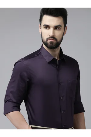 Arrow Men Navy Blue Manhattan Slim Fit Solid Opaque Formal Shirt With Chest Pocket