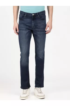Lee Men Blue Rodeo Straight Fit Low Distress Heavy Fade Stretchable Jeans