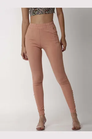 Soch Women Pink Pure Cotton Solid Treggings