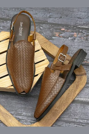 San Frissco Men Tan Woven Design Loafers