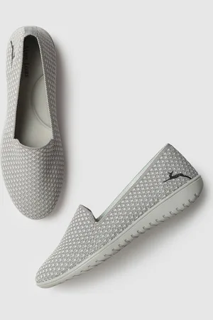 Marc Loire Women Grey & Mint Green Geometric Woven Design Slip-On Sneaker