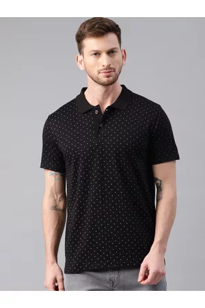 Kryptic Men Polka Dots Printed Polo Pure Cotton T-shirt