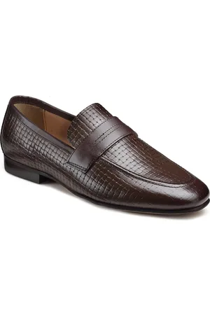 HATS OFF ACCESSORIES Men Brown Textured Leather Formal Slip-on