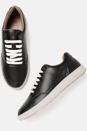 Louis Philippe Men Black Solid Sneakers