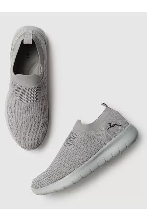 Marc Loire Women Grey Woven Design Slip-On Sneakers Casual Shoes