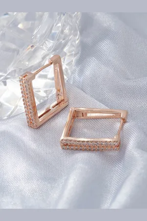 Ami Rose Gold Geometric Hoop Earrings