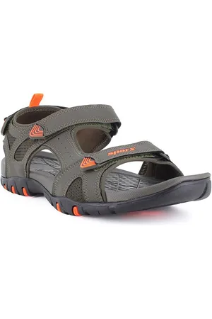 men olive green orange sports sandals