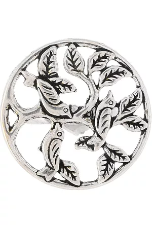 Silvermerc Designs Women Silver-Plated Oxidised Finger Ring