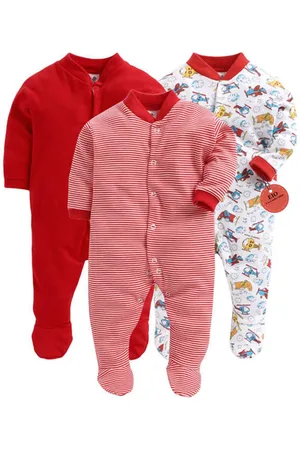 EIO Infant Kids Pack of 3 Printed Sleepsuits