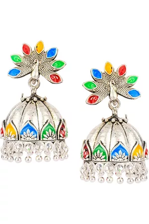 DESI COLOUR Multicoloured Dome Shaped Jhumkas Earrings