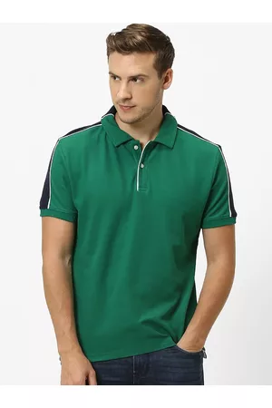 Celio Men Green Solid Polo Collar T-shirt