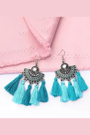 Yellow Chimes Women sea Green Contemporary Drop Earrings