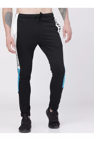 LocoMotive Men Black Solid Slim-Fit Track Pants