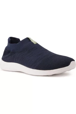 POWER Women Blue Woven Design Slip-On Sneakers