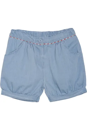 MINI KLUB Girls Blue Solid Regular Fit Shorts