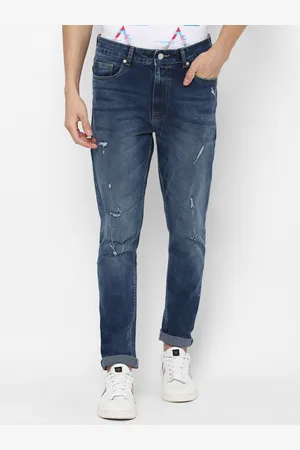Forever 21 Men Blue Mildly Distressed Heavy Fade Jeans