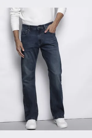 Nautica Men Navy Blue Bootcut Light Fade Stretchable Jeans