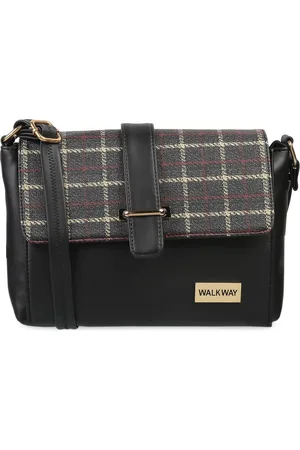 Metro Black & White Checked Structured Sling Bag