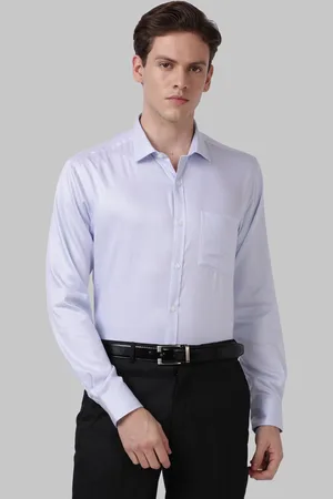 Park Avenue Men Blue Striped Cotton Formal Shirt