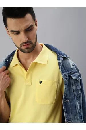 ONN Men Yellow Polo Collar T-shirt