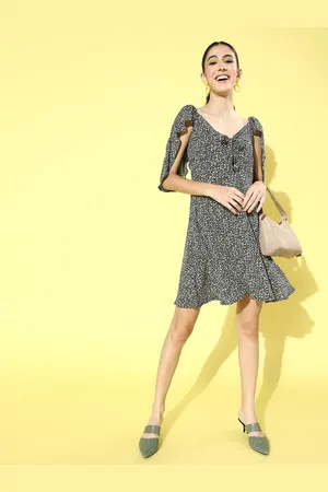 Sera Women Deep Navy Blue Floral Dress