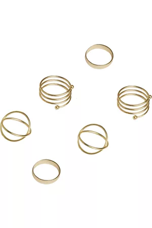 Joker & Witch Set Of 6 Gold-Plated Galactic Midi Finger Rings