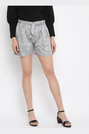 Mayra Women Grey Printed Shorts
