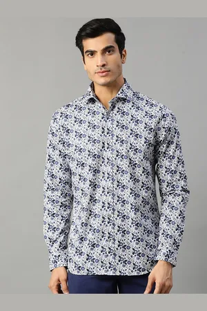 Matinique Men Navy Blue Slim Fit Floral Opaque Printed Casual Shirt