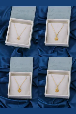 Brandsoon Women Brass Gold-Plated Set of 4 Chain with Pendant
