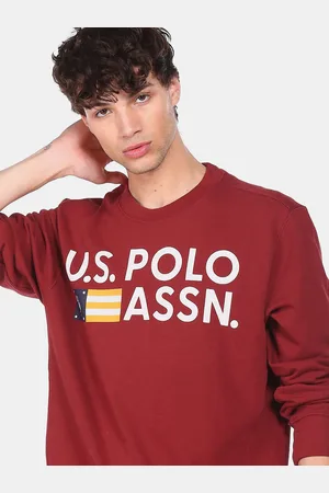 Ralph Lauren Men Red Printed Crew Neck Sweatshirt