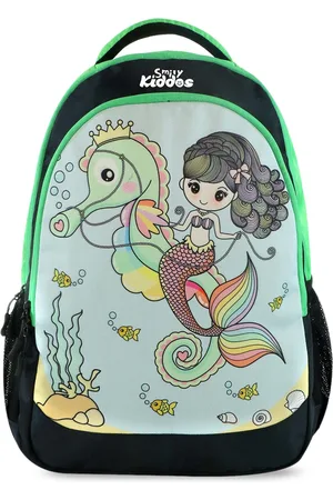 Smily Kiddos Unisex Kids Green & Black Graphic Backpack with Compression Straps