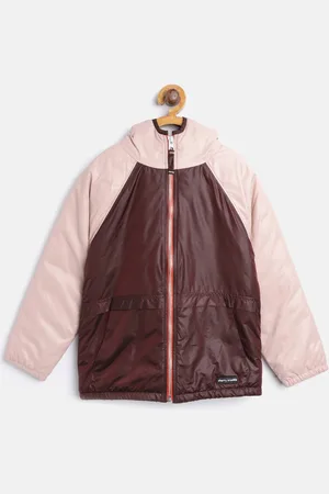 Cherry Crumble Kids Maroon Solid Padded Jacket