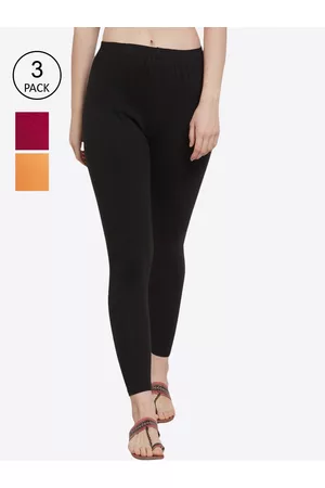 GRACIT Women Pack of 3 Solid Ankle-Length Leggings