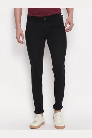 High Star Men Black Plus Size Slim Fit Mid-Rise Stretchable Jeans