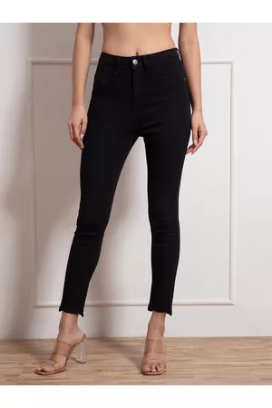 20Dresses Women Black Solid Cotton Jeans