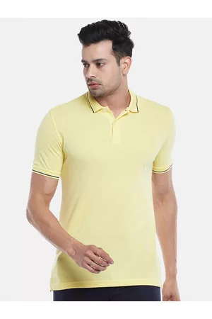 Pantaloons Men Yellow Polo Collar Outdoor T-shirt
