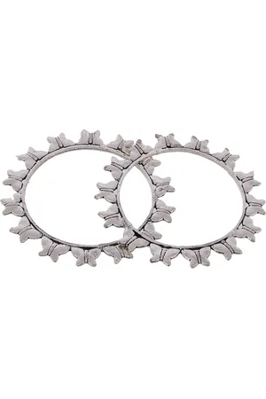 Silvermerc Designs Set of 2 Oxidised Silver-Plated Butterfly Design Bangles